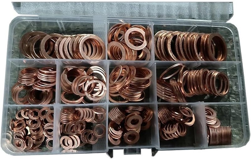 Purple Copper Flat Washer Gasket Set 150 Piece Assortment Kit For Industrial Marine Automotive - Image 3